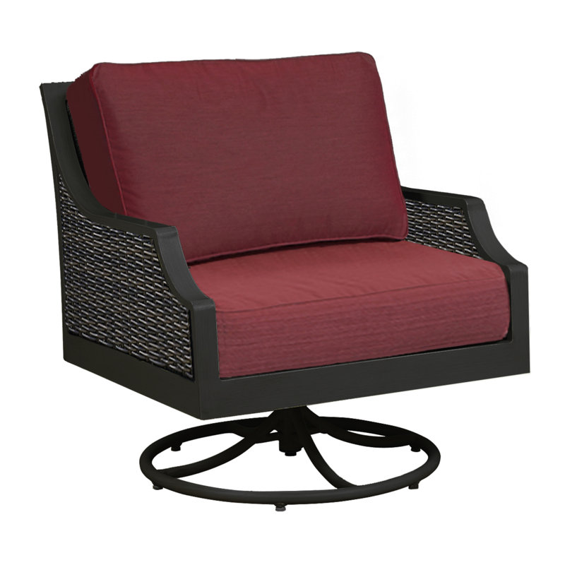 Winston Porter Outdoor Garmund Rocking Wicker/Rattan Chair with Cushions Wayfair Canada